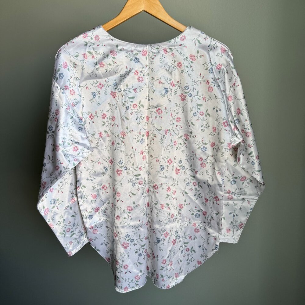 Satin Nightshirt Wildflowers/White Vintage Gilligan O'Malley - Picture 14 of 14